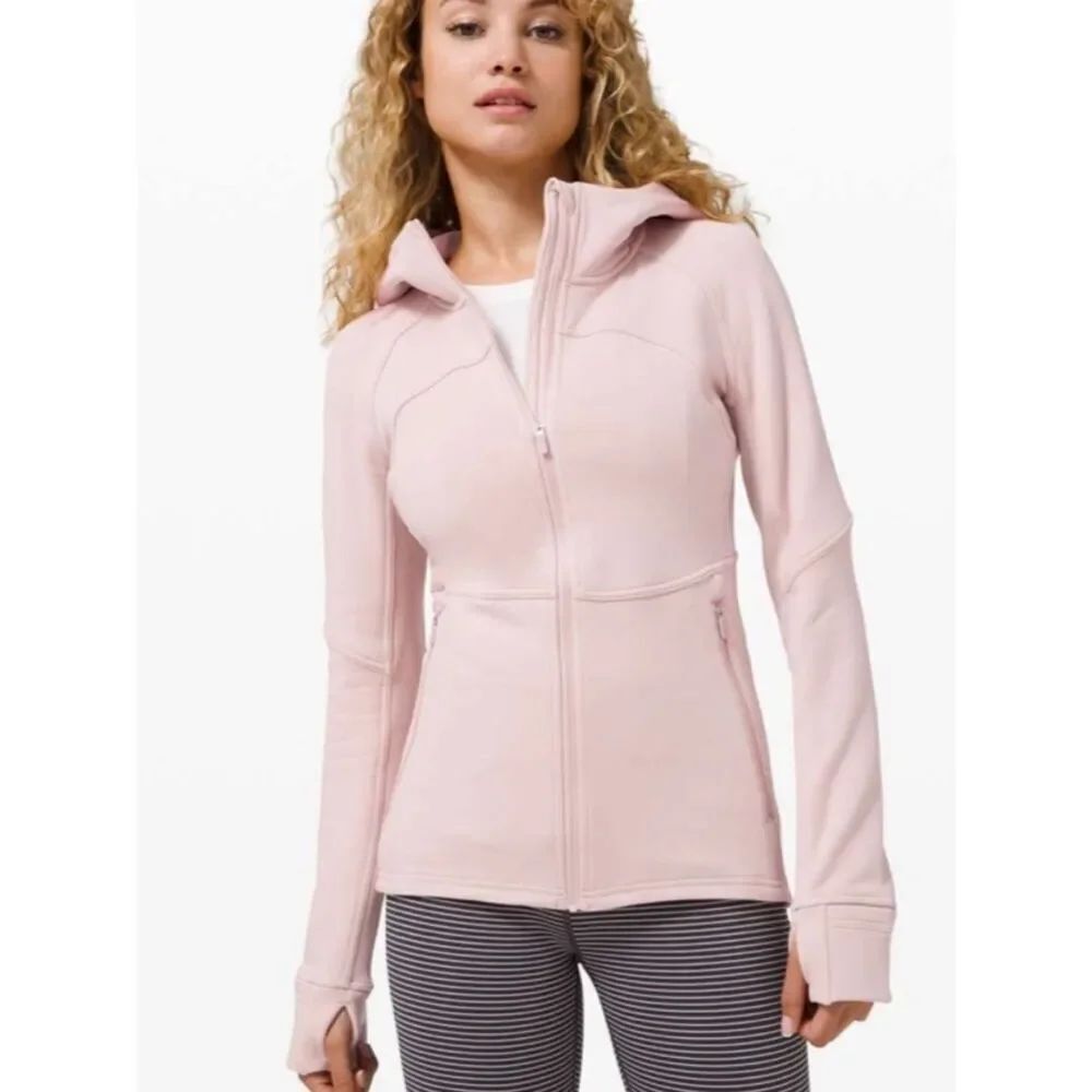 Lululemon Fleece Flurry Jacket Hoodie Full Zip Pink Womens 8